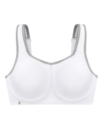Glamorise 9066 White High Impact Sports Underwire Bra myselflingerei.com
